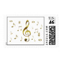 Gold Musical Notes Postage Stamp by thehatch Gold Musical Notes Postage Stamp