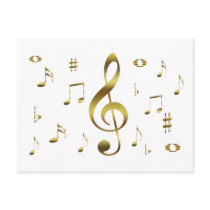 Gold Musical Notes Postcard