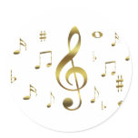Gold Musical Notes Sticker