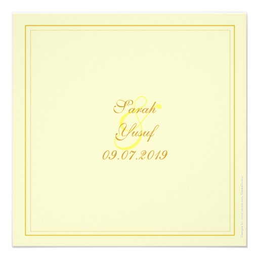 Gold Muslim wedding Personalized Announcement