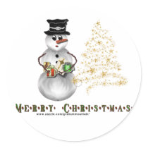 Gold N Glitter Snowman Sticker