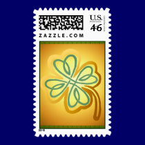 Gold N Green Shamrock Postage stamps