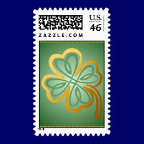 Gold N Green Shamrock  Postcard stamps