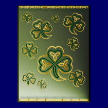 Gold n Green Shamrocks Posters posters