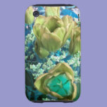 Gold N Teal Tulips iPhone 3 case casemate cases
