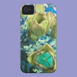 Gold N Teal Tulips iPhone 4 case casemate cases