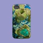 Gold N Teal Tulips iPhone 4 case casemate cases