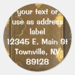 Gold & Old Book Cover Round Sticker