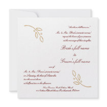 Gold Olive Branch Custom Announcement