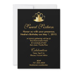 Gold On Black Sweet Sixteen Invitation-Customize.
