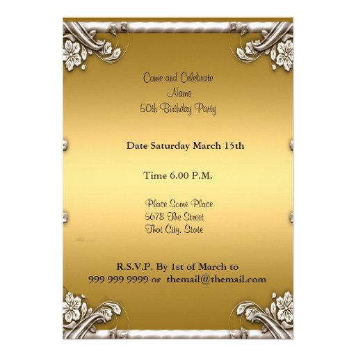 Gold on Gold 2 Any Party Invitation