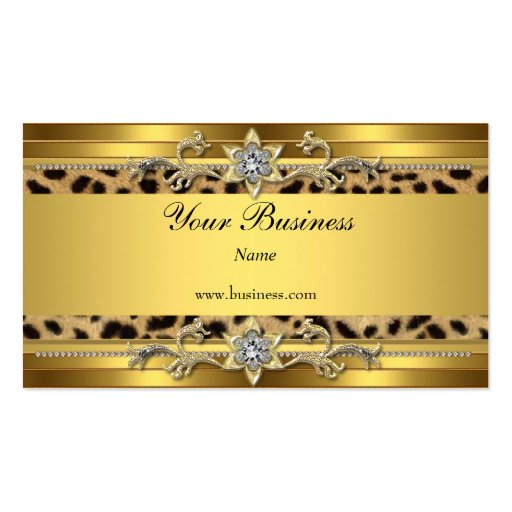 Gold On Gold Black Elegant Classy Jewel Business Card (front side)