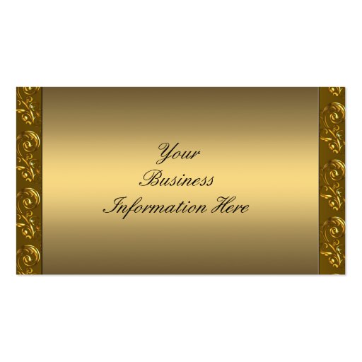 Gold on Gold Elegant Swirl Flourish Luxurious Business Card (back side)