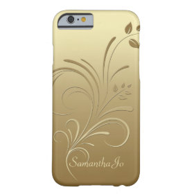 Gold on Gold Floral Swirls Monogram iPhone 6 case