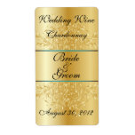 Gold on Gold  Wedding Wine Label
