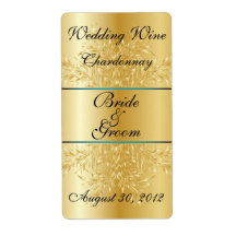 Gold on Gold  Wedding Wine Label