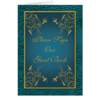 Gold on Teal Table Card card