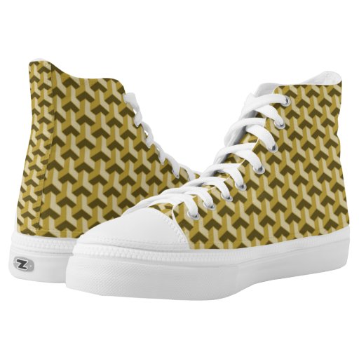 Gold optical illusion printed shoes Zazzle