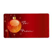 Gold ornament Christmas tag labels labels