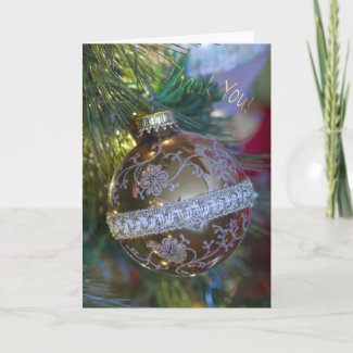 Gold Ornament Thank You Card card