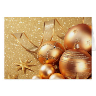 GOLD ORNAMENTS CHRISTMAS GREETINGS CARD