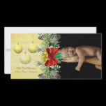 Gold Ornaments My 1st Christmas Baby Photo Card