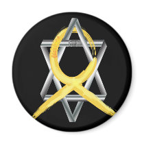 Gold "Painted" Childhood Cancer Ribbon magnets