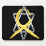Gold "Painted" Childhood Cancer Ribbon Mouse Pads