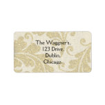 Gold Paisley Damask Postage Address Labels