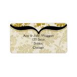 Gold Paisley Damask Postage Address Labels