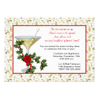 Gold Paisley Holiday Cocktail Party Invitation