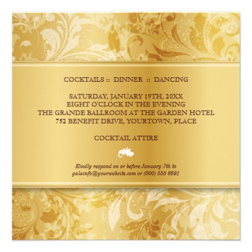 Gold Paisley Swirl Event Announcement