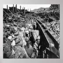 GOLD PANNING in CALIFORNIA c. 1866 Posters
