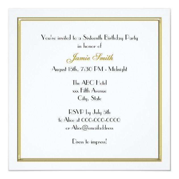 Gold Paris France Skyline Kiss #2 Sweet 16 SQ Card
