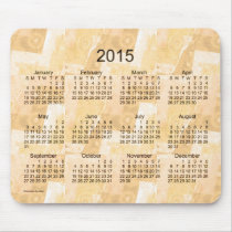 Gold Patchwork 2015 Calendar Mouse Pad