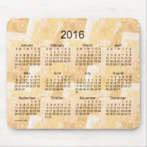 Gold Patchwork 2016 Calendar Mouse Pad