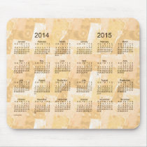 Gold Patchwork 2 Year 2014-2015 Calendar Mousepad
