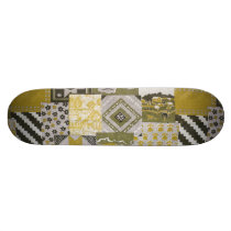 Gold Patchwork Skateboard Deck