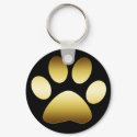 GOLD PAW PRINT keychains by dgpaulart GOLD PAW PRINT keychains