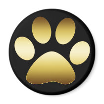 GOLD PAW PRINT FRIDGE MAGNET