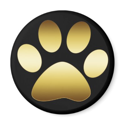 GOLD PAW PRINT FRIDGE MAGNET by dgpaulart