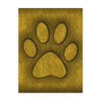 GOLD PAW PRINT POSTCARDS