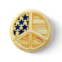 Gold Peace Sign buttons