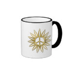 Gold Peace Sign Sun Coffee Mug