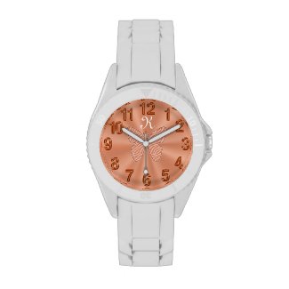 Gold Peach Monogrammed Watches for Women