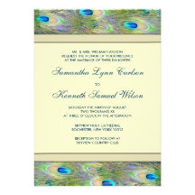 Gold Peacock Wedding Invitations