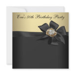 Gold Pearl Black Gold 50th Birthday Party Invitati Invites