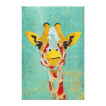 Gold Peeking Giraffe Art Canvas Gallery Wrap Canvas