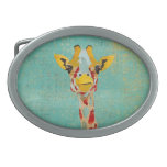 Gold Peeking Giraffe Belt Buckle