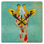 Gold Peeking Giraffe Clock